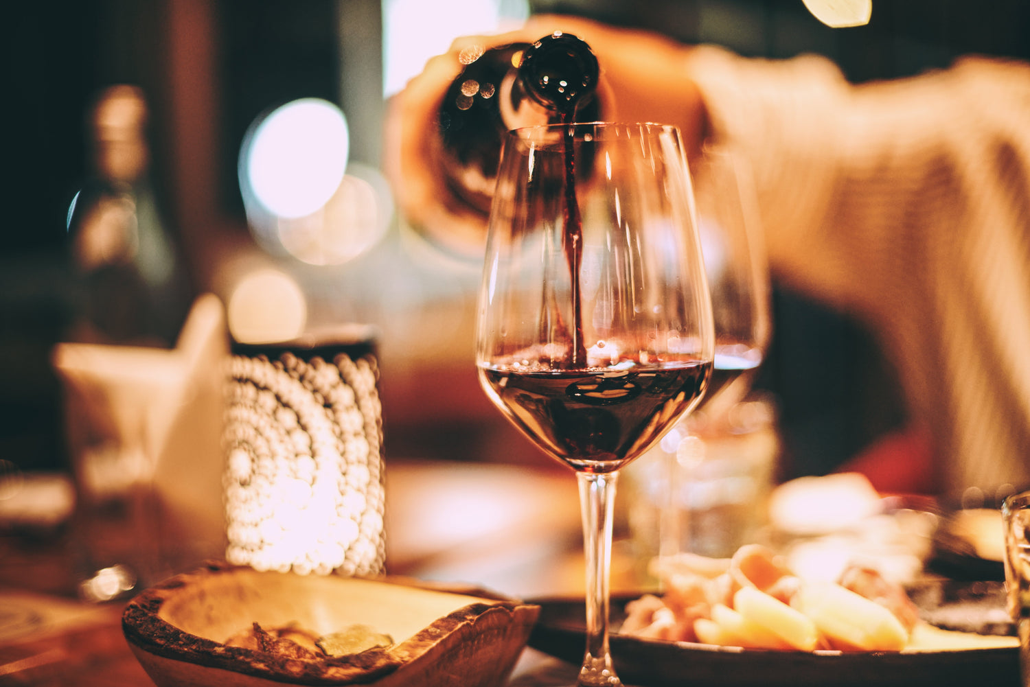 Abendessen mit Kerzen