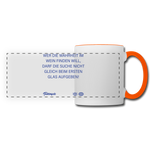 Panoramatasse - Weiß/Orange
