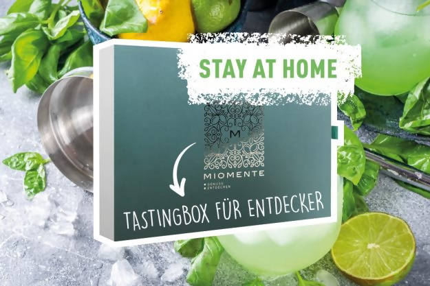 Stay at home - Geschenkbox für ein Online-Tasting zuhause
