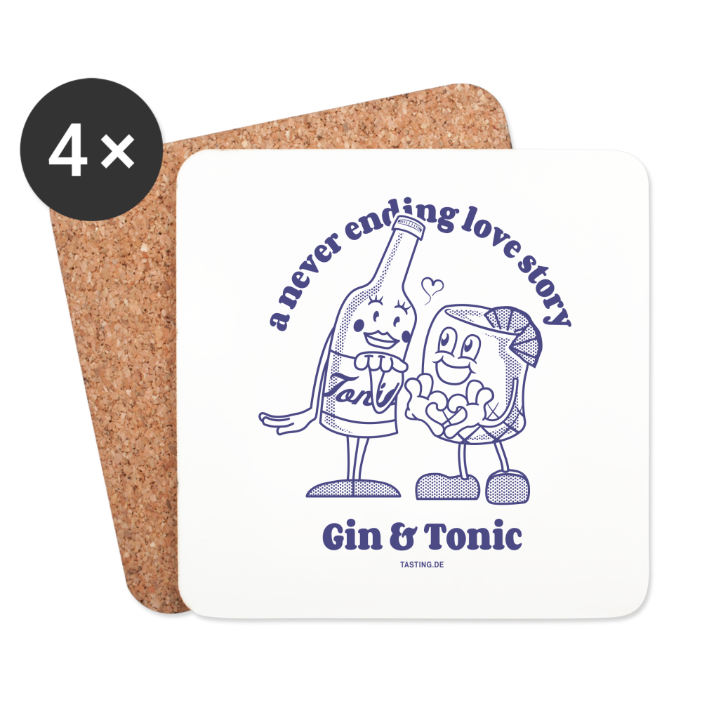 Gintonic Untersetzer (4er-Set) - Weiß